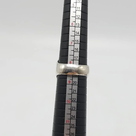 Artisan Taxco Modernist Sterling Silver Ring With Turquoise Chip Inlay 8.5 - Picture 9 of 9